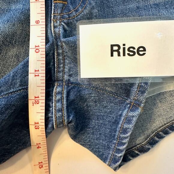 Frame Atelier Azul Sheer Insert Side & Top Border Mesh Denim Shorts Sz 29 NWT - Picture 7 of 9